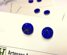 Load image into Gallery viewer, Lapis Lazuli Coin Shaped Studs