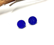 Load image into Gallery viewer, Lapis Lazuli Coin Shaped Studs