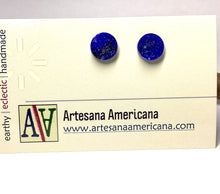 Load image into Gallery viewer, Lapis Lazuli Coin Shaped Studs