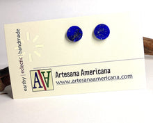 Load image into Gallery viewer, Lapis Lazuli Coin Shaped Studs