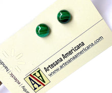 Load image into Gallery viewer, Malachite Stud Earrings