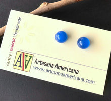 Load image into Gallery viewer, Blue Agate Studs