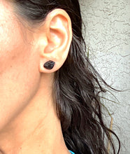 Load image into Gallery viewer, Raw Black Tourmaline Studs