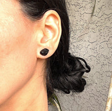 Load image into Gallery viewer, Raw Black Tourmaline Studs