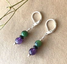 Load image into Gallery viewer, Amethyst and Zooisite Dangle