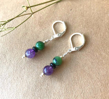 Load image into Gallery viewer, Amethyst and Zooisite Dangle