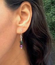 Load image into Gallery viewer, Amethyst and Zooisite Dangle