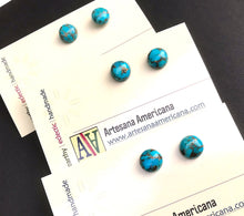 Load image into Gallery viewer, Turquoise Studs with Copper Matrix