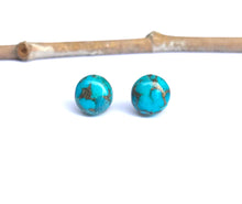 Load image into Gallery viewer, Turquoise Studs with Copper Matrix