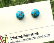 Load image into Gallery viewer, Turquoise Studs with Copper Matrix
