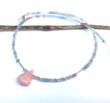 Load image into Gallery viewer, Aquamarine with Pink Opal Stone
