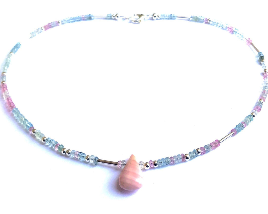 Aquamarine with Pink Opal Stone