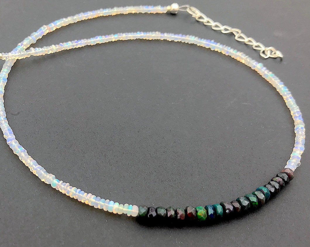 Black and White Opal Necklace