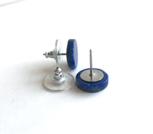 Load image into Gallery viewer, Lapis Lazuli Coin Shaped Studs