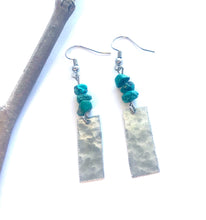 Load image into Gallery viewer, Turquoise and Hammered Tin