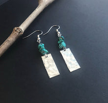 Load image into Gallery viewer, Turquoise and Hammered Tin