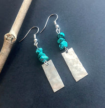 Load image into Gallery viewer, Turquoise and Hammered Tin
