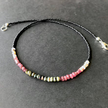 Load image into Gallery viewer, Tourmaline with Black Seed Beads
