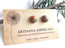 Load image into Gallery viewer, Unakite Large Studs