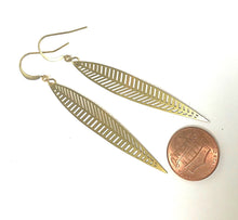 Load image into Gallery viewer, Brass Leaf Earrings