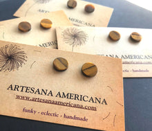 Load image into Gallery viewer, Tigers Eye Coin Shaped Studs