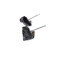 Load image into Gallery viewer, Raw Black Tourmaline Studs
