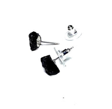 Load image into Gallery viewer, Raw Black Tourmaline Studs
