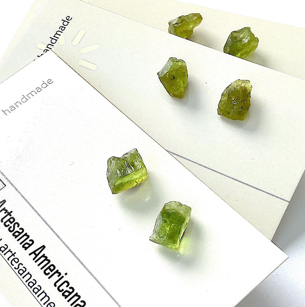 Raw Peridot Earrings