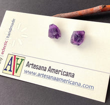 Load image into Gallery viewer, Raw Amethyst Earrings
