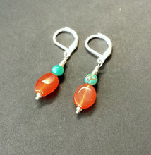 Load image into Gallery viewer, Carnelian and Turquoise Earrings

