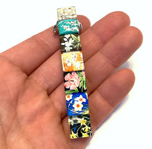 Load image into Gallery viewer, Glass Hair Barrette with Floral Tiles
