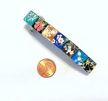 Load image into Gallery viewer, Glass Hair Barrette with Floral Tiles
