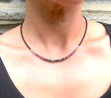 Load image into Gallery viewer, Tourmaline with Black Seed Beads
